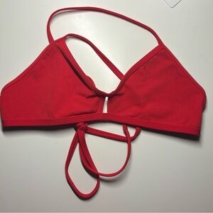 Jolyn red vent bikini top